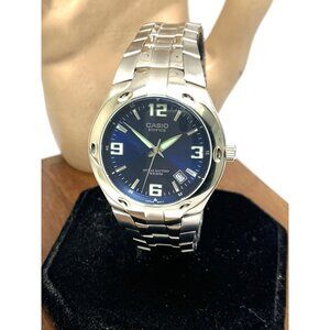 Casio Men's Watch EF106 Edifice Analog Quartz Blue Dial Silver Steel 2719 37mm